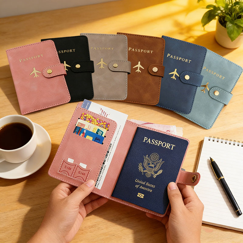 Travel Accessories Wallet - حافظة جواز سفر جلدية للسفر، محفظة