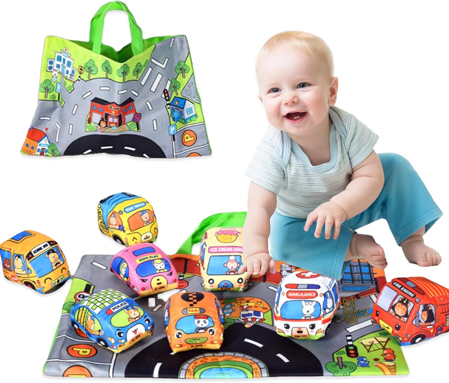 Travel Accessories Baby - لعبة سيارة من القماش الناعم للأطفال
